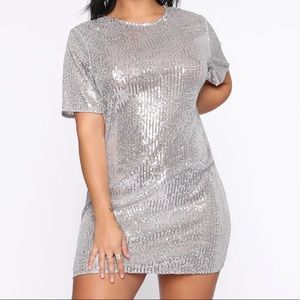 Sequin t shirt dress